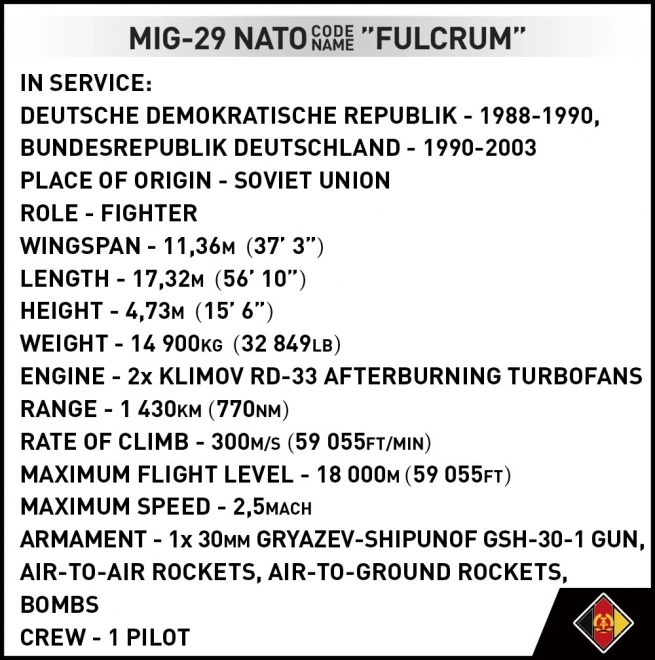 Constructieset MiG-29 (Oost-Duitsland)