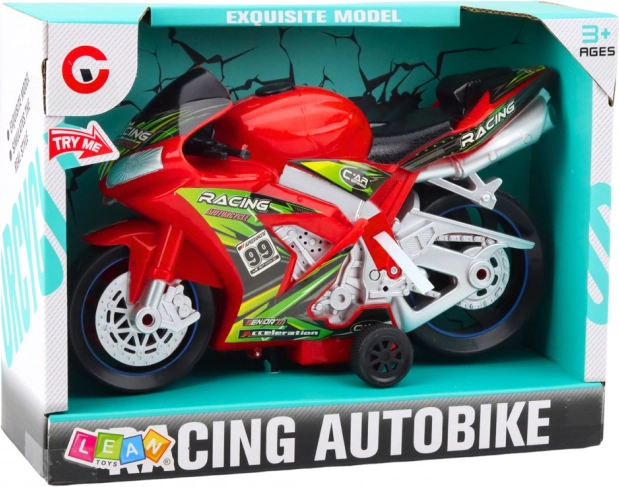 Racemotor speelgoed met licht- en geluidseffecten rood