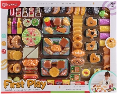 Großes Set Plastikessen für Kinder