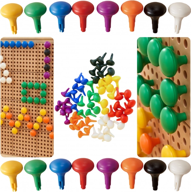 Masterkidz jumbo pinnetjes voor STEM-bord, 64 stuks – 8 kleuren
