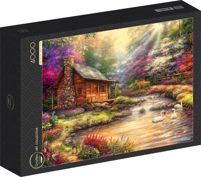 Graphics Puzzle Retreat on the Stream Bank 4000 Pieces