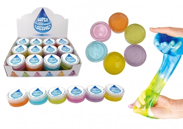 Mélange de slime super transparent aux couleurs 7 cm
