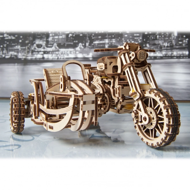 Ugears 3D-puzzel Motorfiets met zijspan 380 stuks