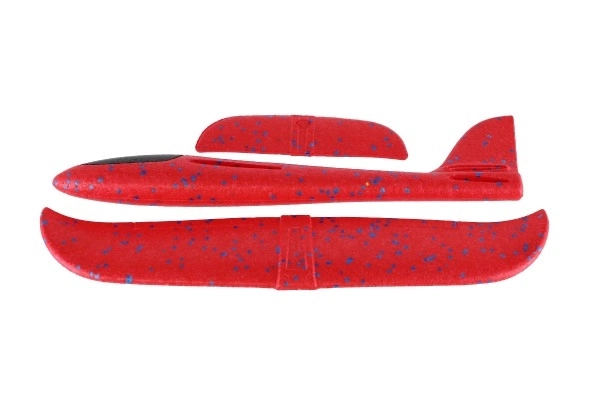 Vliegtuig gooi model van schuim 47cm 3 kleuren op kaart
