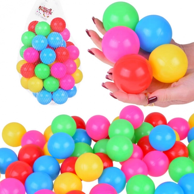 Boules colorées 6cm 50 pcs en plastique souple ZA5411