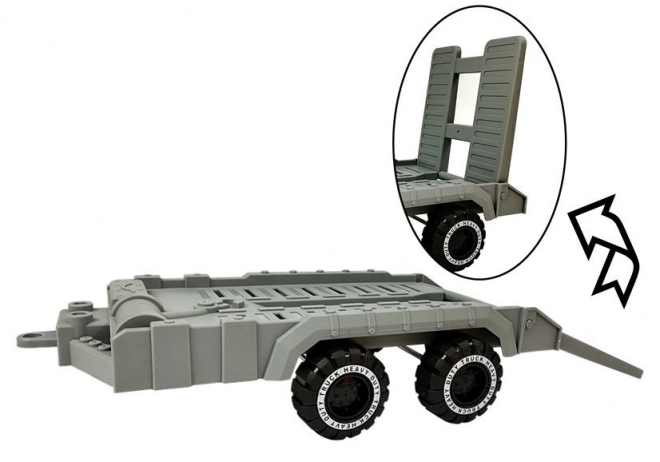 Large Toy Truck with Trailer and Bulldozer 49 cm