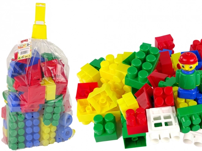 Gekleurde constructieblokken middelgroot - 65 stuks