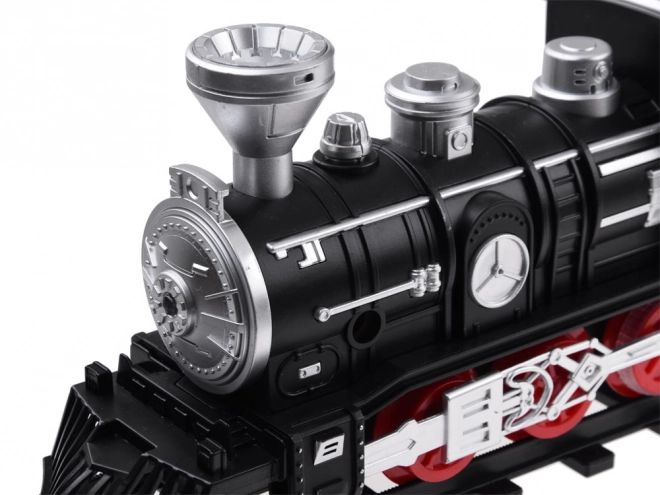 Spoorweg met rails Locomotief met wagons stoom + licht RC0629