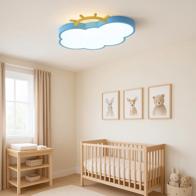 Kinderplafond LED-lamp Chmurka met afstandsbediening blauw