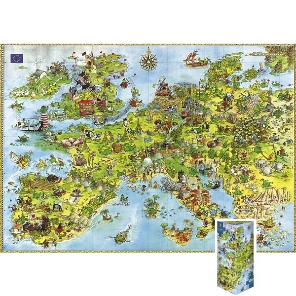 Puzzel Draken - Kaart van Europa, 4000 stukjes