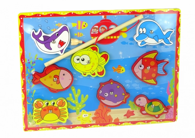 Holz-Magnetisches Angelset mit bunten Fischen