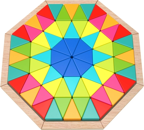 Tooky Toy Holz-Achteck-Mosaik – 73 Teile