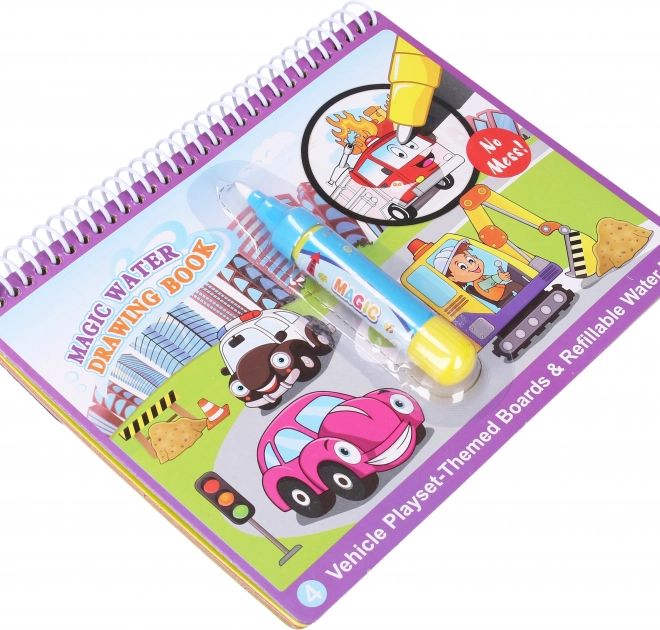 Wasser-Malbuch Autos mit Stift