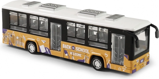 Metal bus with opening doors