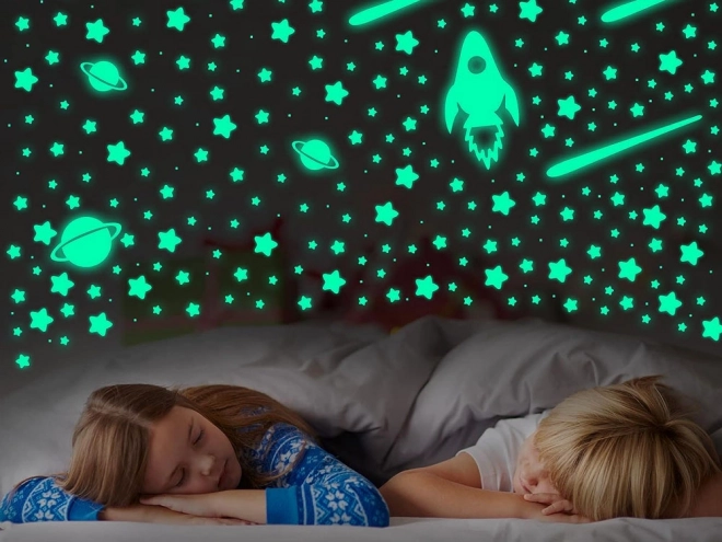 Autocollants fluorescents lumineux étoiles