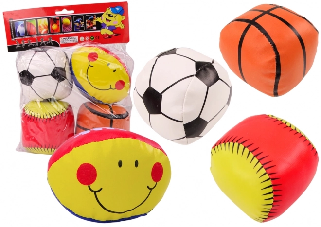 Ballons de sport doux Basket Rugby Football Baseball Set 4 pièces.