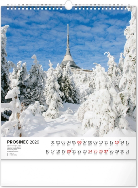 Wall Calendar Czech Republic 2026
