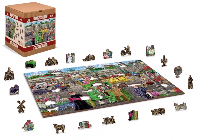 Holz-Puzzle mit Figuren - Pariser Platz in Berlin