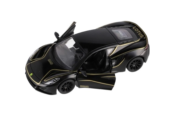 Auto Kinsmart Lotus Emira 1:38 metaal/plastic 12,5cm 3 kleuren met pull-back mechanisme 12 stuks in doos