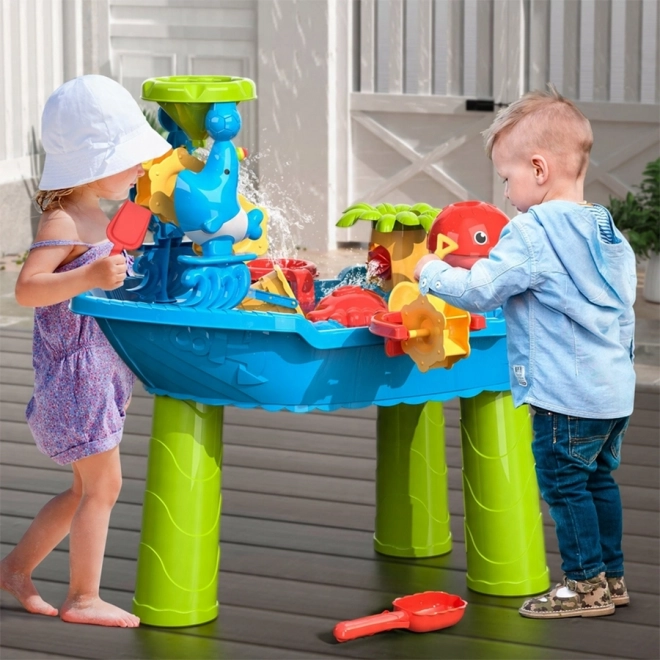 Woopie Tafel voor waterspelletjes Piratenschip met Stoeltje