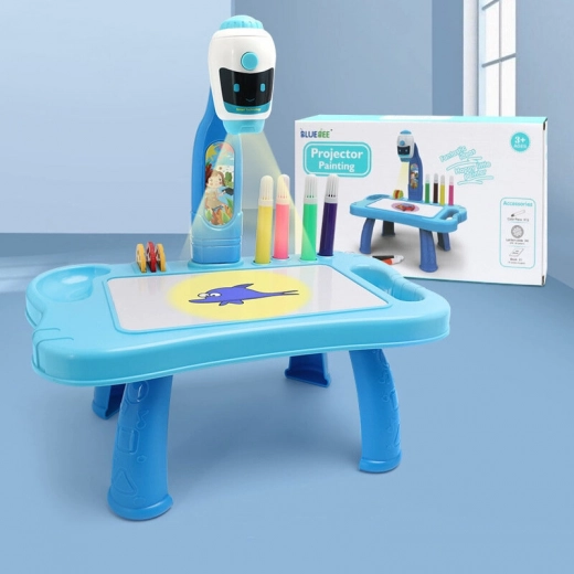 Mini‑Projektor zum Zeichnen 2‑in‑1 – Robotertisch, blau