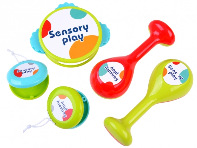 Set muzikale instrumenten tamboerijn maracas