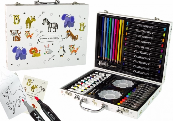 basisset beeldende kunst voor kinderen in koffertje – 68 stuks