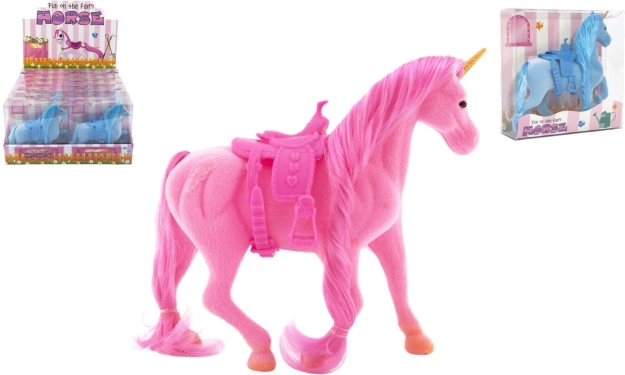 Licorne en peluche en plastique avec selle