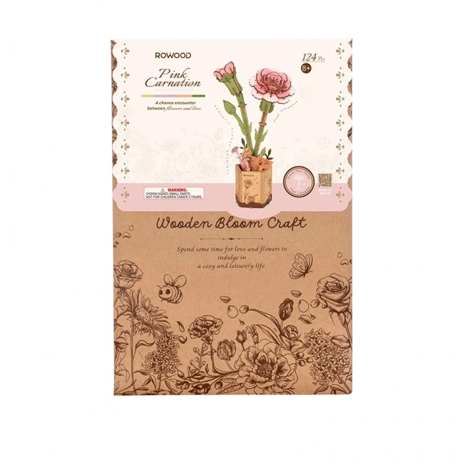 Holz 3D Puzzle Rosa Nelke