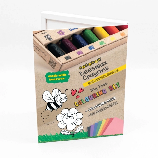 Kit créatif avec crayons en cire d'abeille