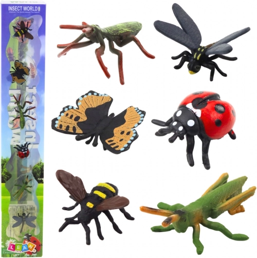 Set of Mini Insect Figures Wasp Mantis Ladybug 4-6cm 6pcs