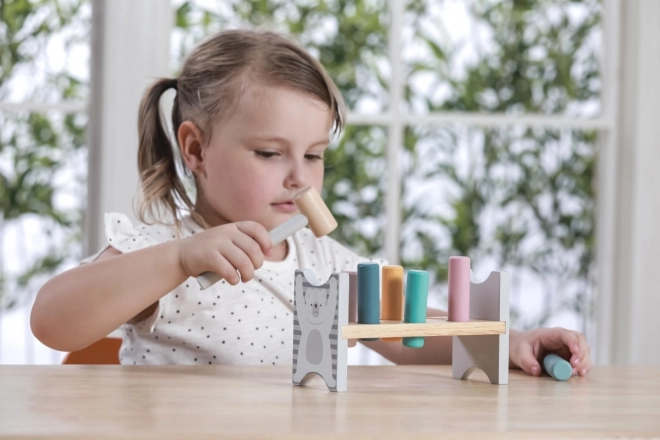 VIGA PolarB Holzbank mit Hammer – Montessori-Spielzeug