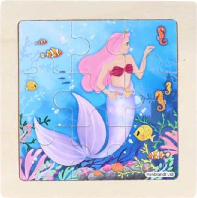 Wooden Mermaid Puzzle, 9 Pieces