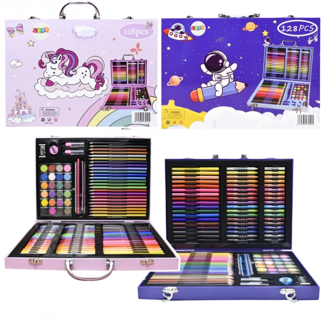 Art Set with Unicorn in Pink Case