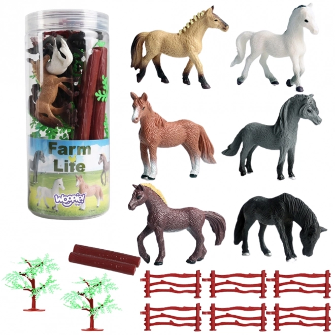 Set van figuren WOOPIE Paarden 16 stuks