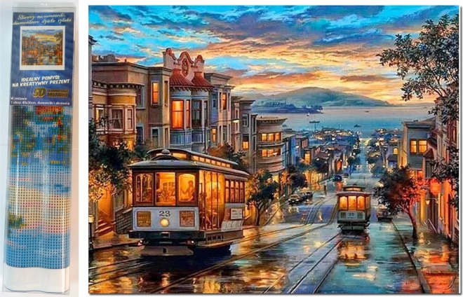 peinture diamant tramway en ville 30 × 40 cm
