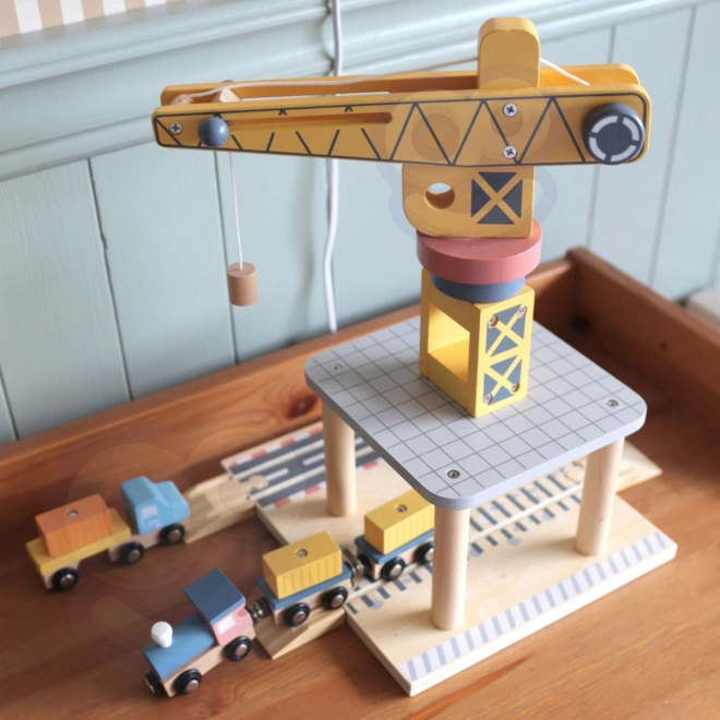 Tooky Toy Wooden Port Crane Set