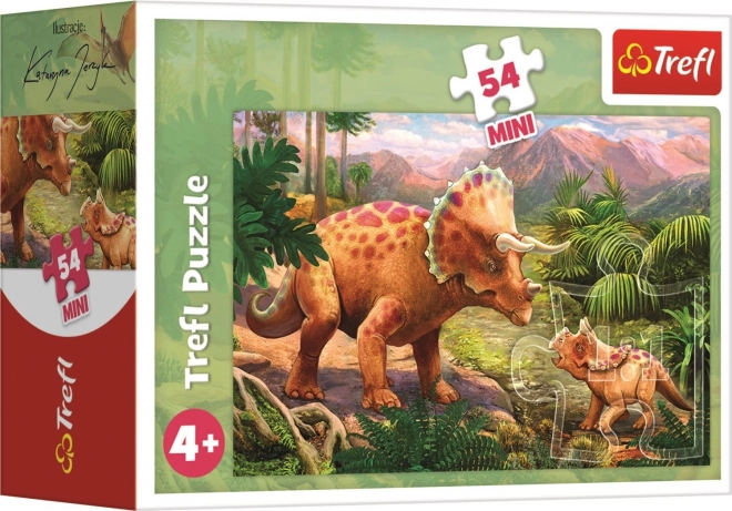 TREFL Puzzel Geweldige Dinosauriërs: Triceratops met Jong 54 Stukken
