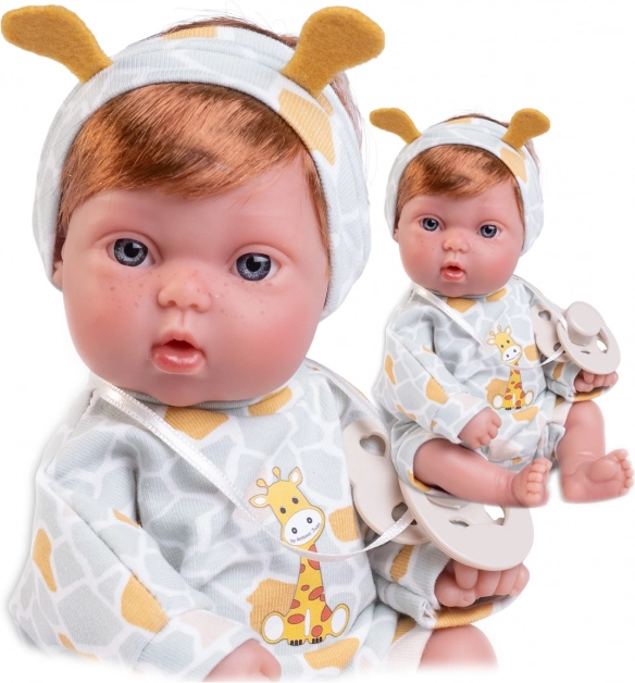 Realistic Baby Doll Picolín with Giraffe Outfit 21 cm