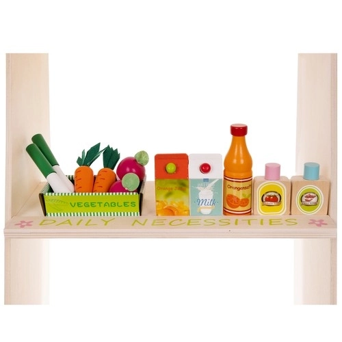 Houten kraam met accessoires voor kinderen