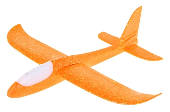 Polystyrene airplane model + movable stabilizer + lights – Orange