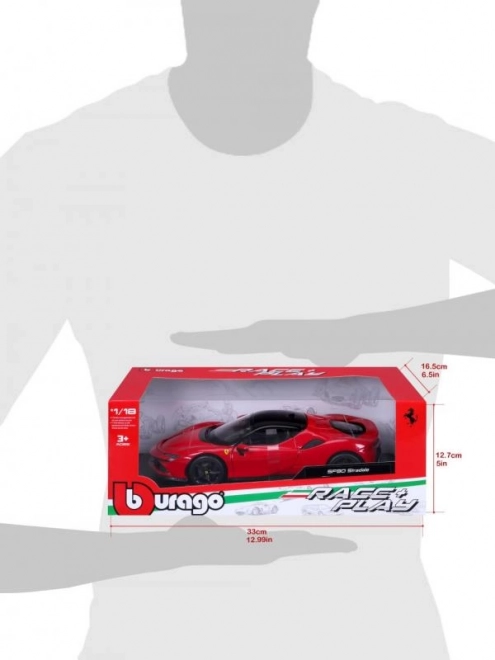 Metalen model Ferrari SF90 Stradale rood 1:18