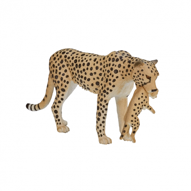 Mojo cheeta met welp – realistische figuur