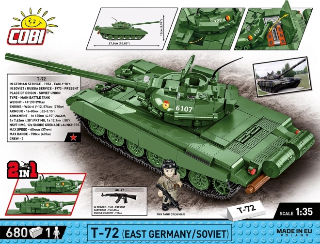 COBI 2625 Strijdkrachten T-72 (DDR/SOVJET), 1:35, 680 stuks, 1 f