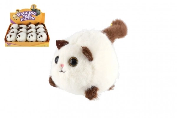 Uitrekkende pluche katje met bel 10 cm