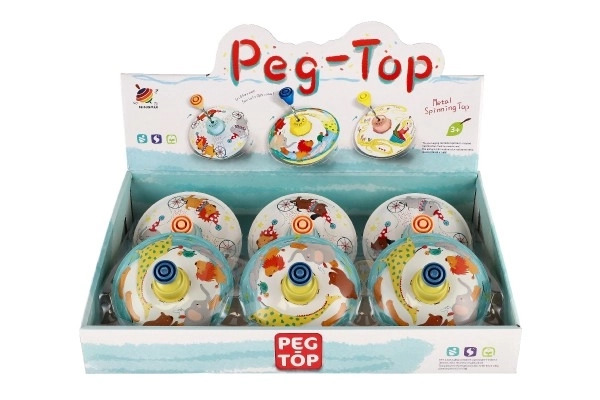 Tol draaiend diameter 12cm metaal 2 kleuren 6st in doos