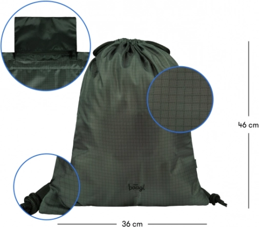 Baagl Set 3 Cubic Grove: backpack, pencil case, bag