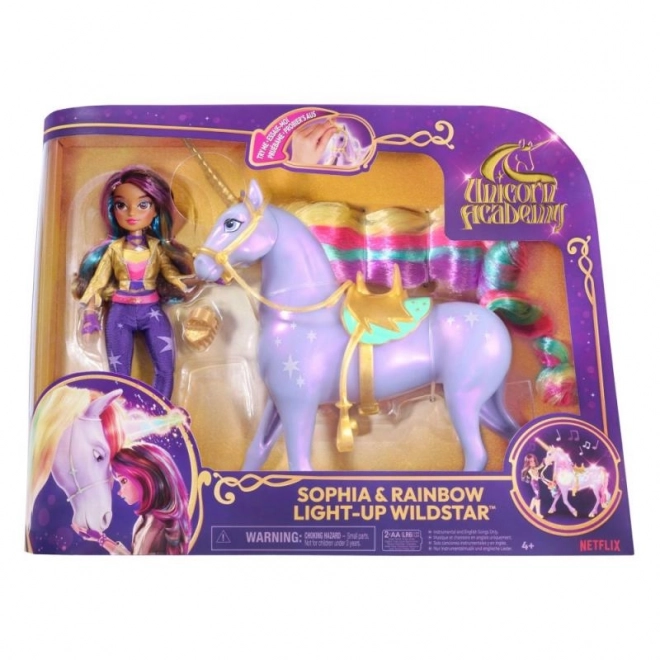UNICORN ACADEMIE LICHTGEVENDE EENHOORN WILDSTAR MET POP SOPHIA 24cm