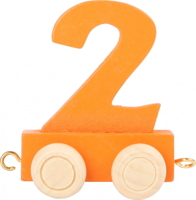 Carriage colorful number 2 for wooden train sets