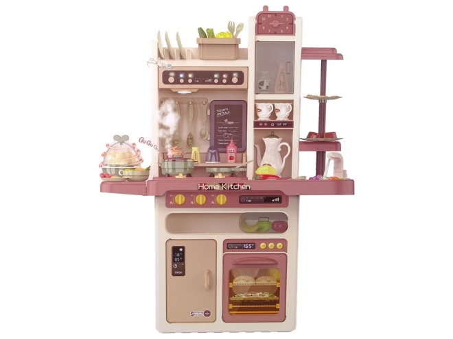 Children's kitchen with water, steam, and sounds - 65 accessories